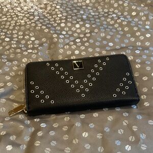 NWOT Victoria’s Secret Black gold Studded Women's Wallet